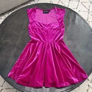 MINKPINK Women's Fuchsia Velvet Mini Dress